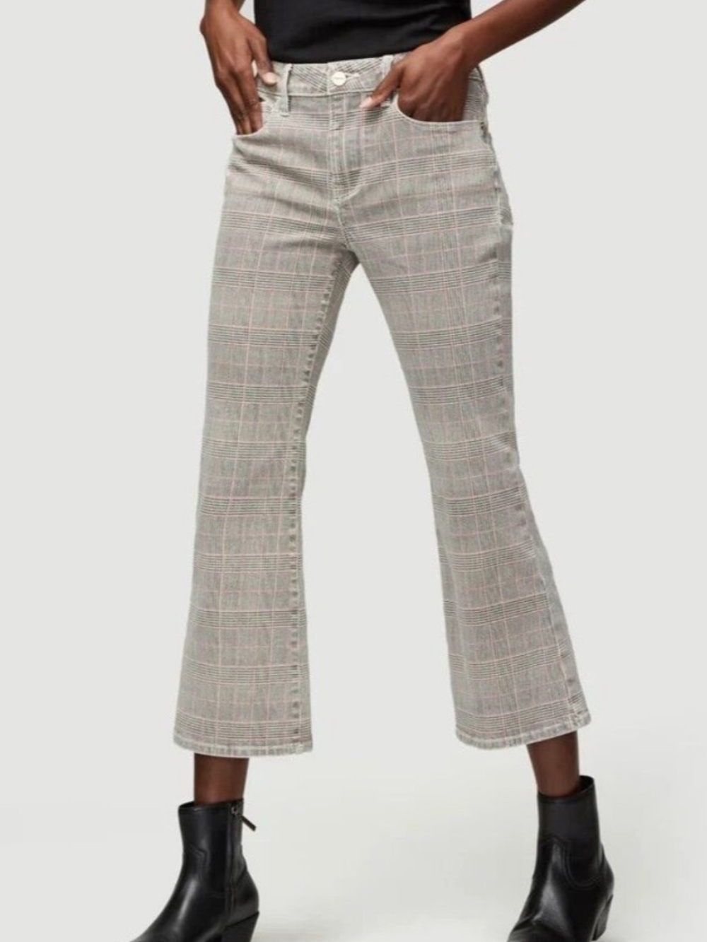 FRAME Le Crop Mini Boot in Washed Plaid Size 27 EUC
